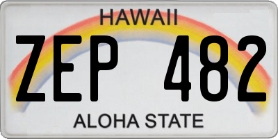 HI license plate ZEP482