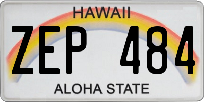 HI license plate ZEP484