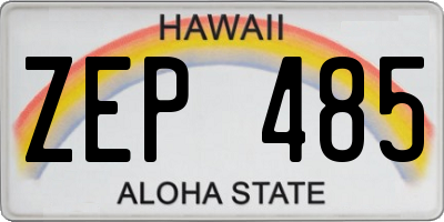 HI license plate ZEP485