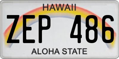 HI license plate ZEP486