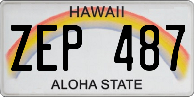 HI license plate ZEP487