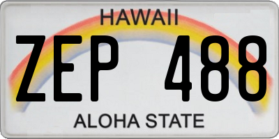 HI license plate ZEP488
