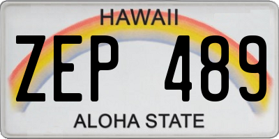 HI license plate ZEP489