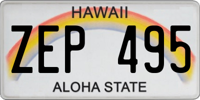 HI license plate ZEP495