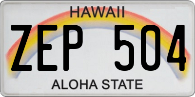 HI license plate ZEP504