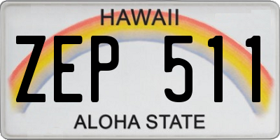 HI license plate ZEP511
