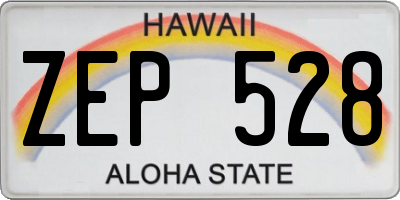 HI license plate ZEP528