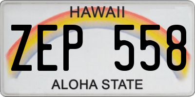 HI license plate ZEP558