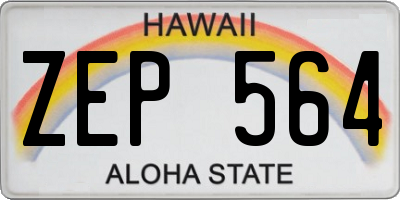HI license plate ZEP564