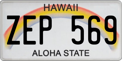 HI license plate ZEP569