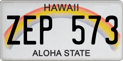 HI license plate ZEP573