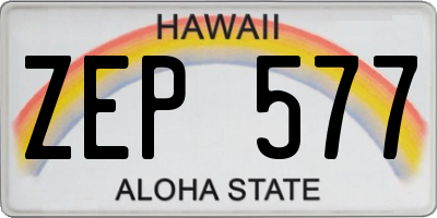 HI license plate ZEP577