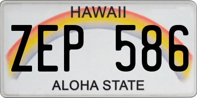 HI license plate ZEP586