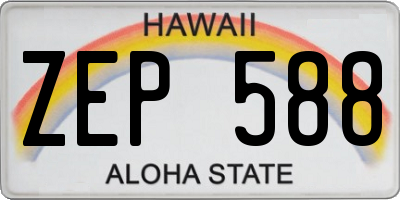 HI license plate ZEP588