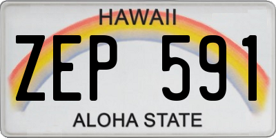 HI license plate ZEP591
