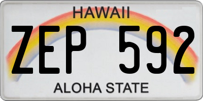 HI license plate ZEP592
