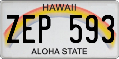 HI license plate ZEP593