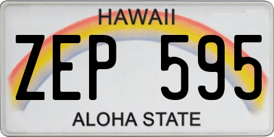 HI license plate ZEP595
