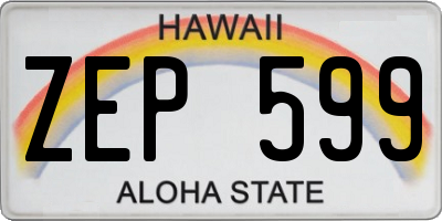 HI license plate ZEP599