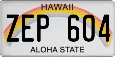 HI license plate ZEP604