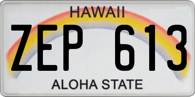 HI license plate ZEP613