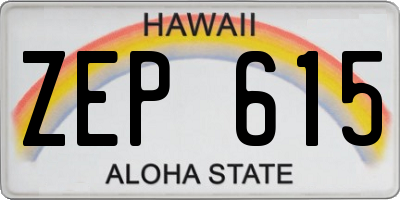 HI license plate ZEP615