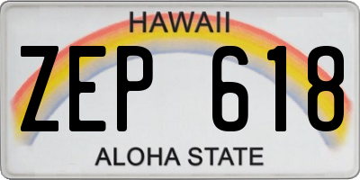 HI license plate ZEP618