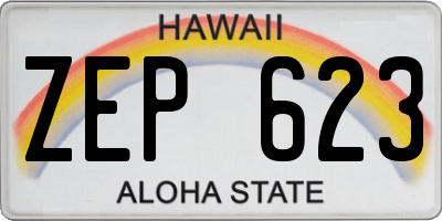 HI license plate ZEP623
