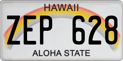HI license plate ZEP628