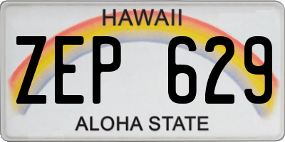 HI license plate ZEP629