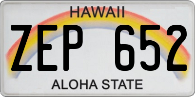 HI license plate ZEP652
