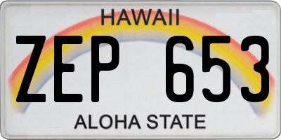 HI license plate ZEP653