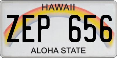 HI license plate ZEP656