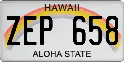 HI license plate ZEP658