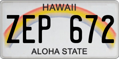 HI license plate ZEP672