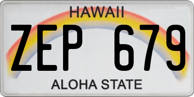 HI license plate ZEP679