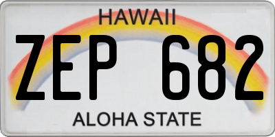 HI license plate ZEP682