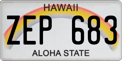 HI license plate ZEP683