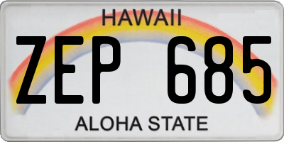 HI license plate ZEP685