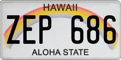 HI license plate ZEP686