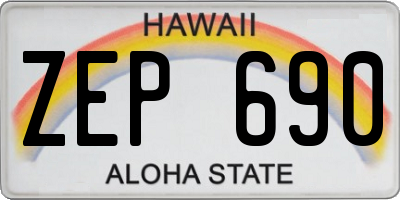 HI license plate ZEP690