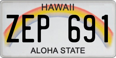 HI license plate ZEP691