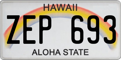 HI license plate ZEP693