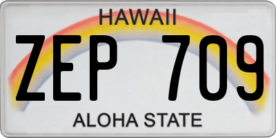 HI license plate ZEP709