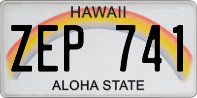 HI license plate ZEP741
