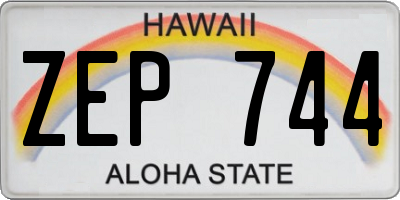 HI license plate ZEP744