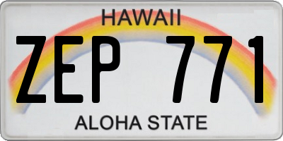 HI license plate ZEP771