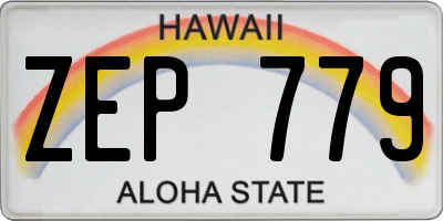 HI license plate ZEP779