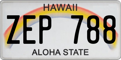 HI license plate ZEP788