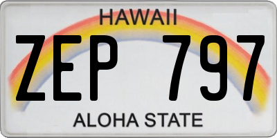 HI license plate ZEP797